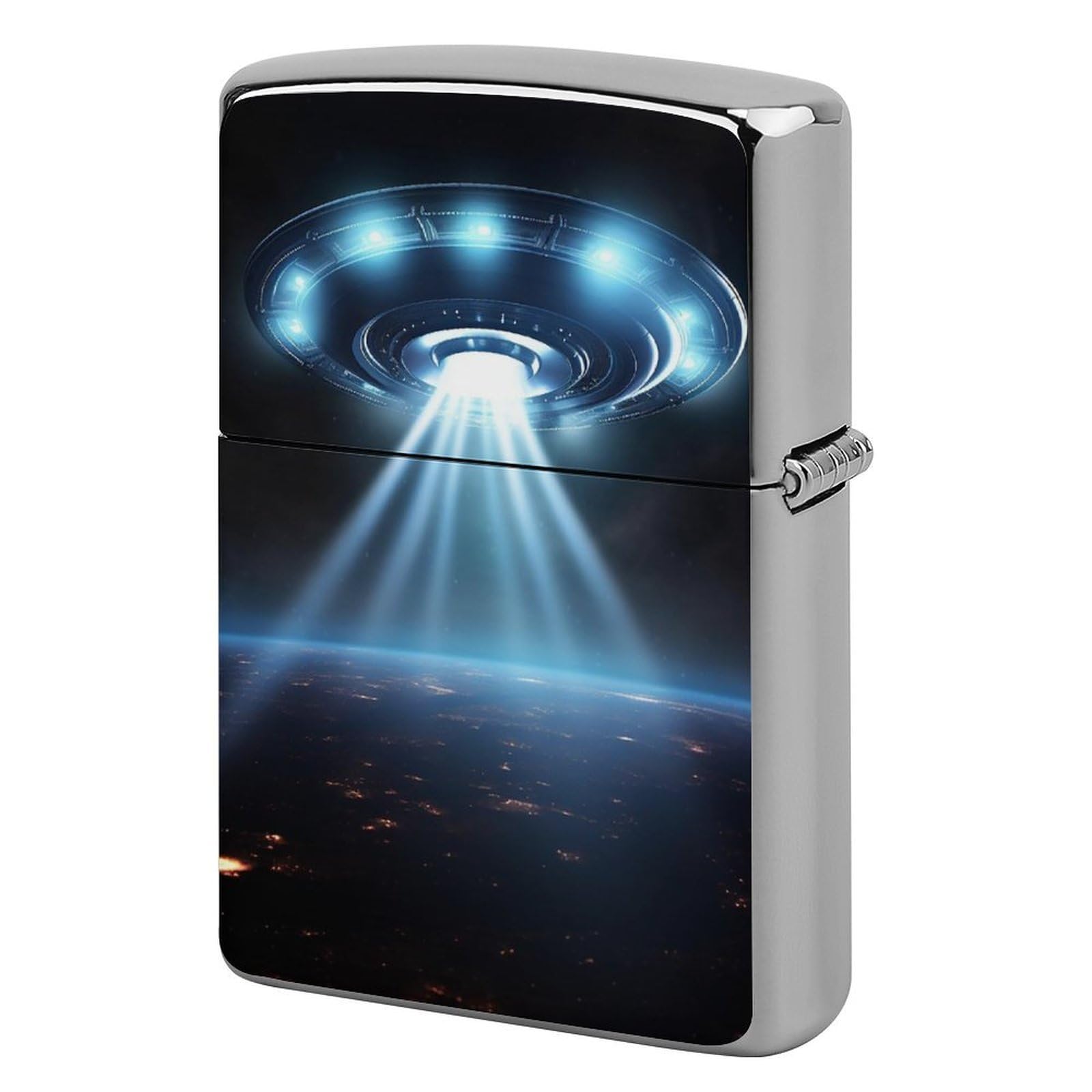Spaceship Lighter Case Vintage Metal Lighter Cover Reusable Lighter Protective Sleeve Unique Design Personalized Lighter Sleeve Holder Against Dust and Scratches