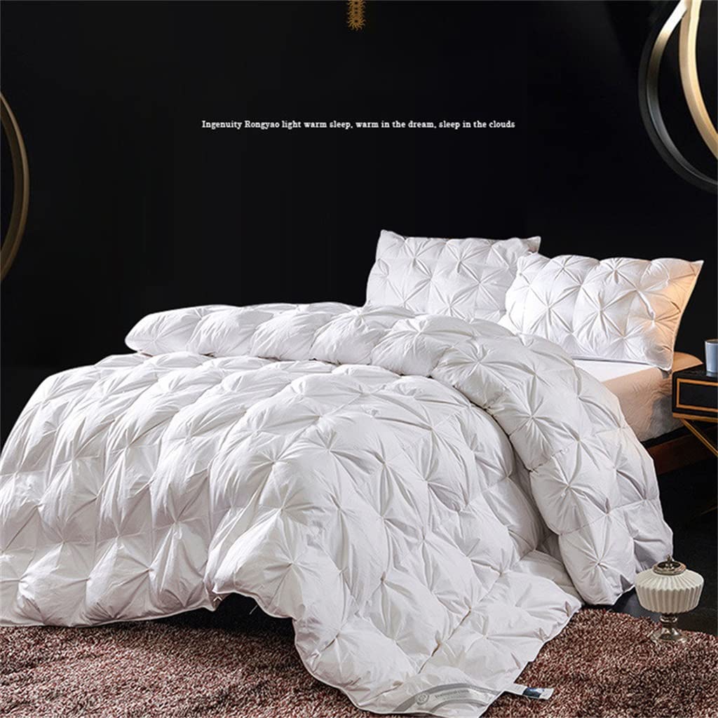 Piumino d'oca/anatra bianco in cotone Piumino d'oca in velluto Piumino Queen King Trapunte in piume invernali Mantieni caldo Copripiumino (Colore : D, Dimensioni : 220x240cm 4.5kg) (D 200x230cm 4.5kg)