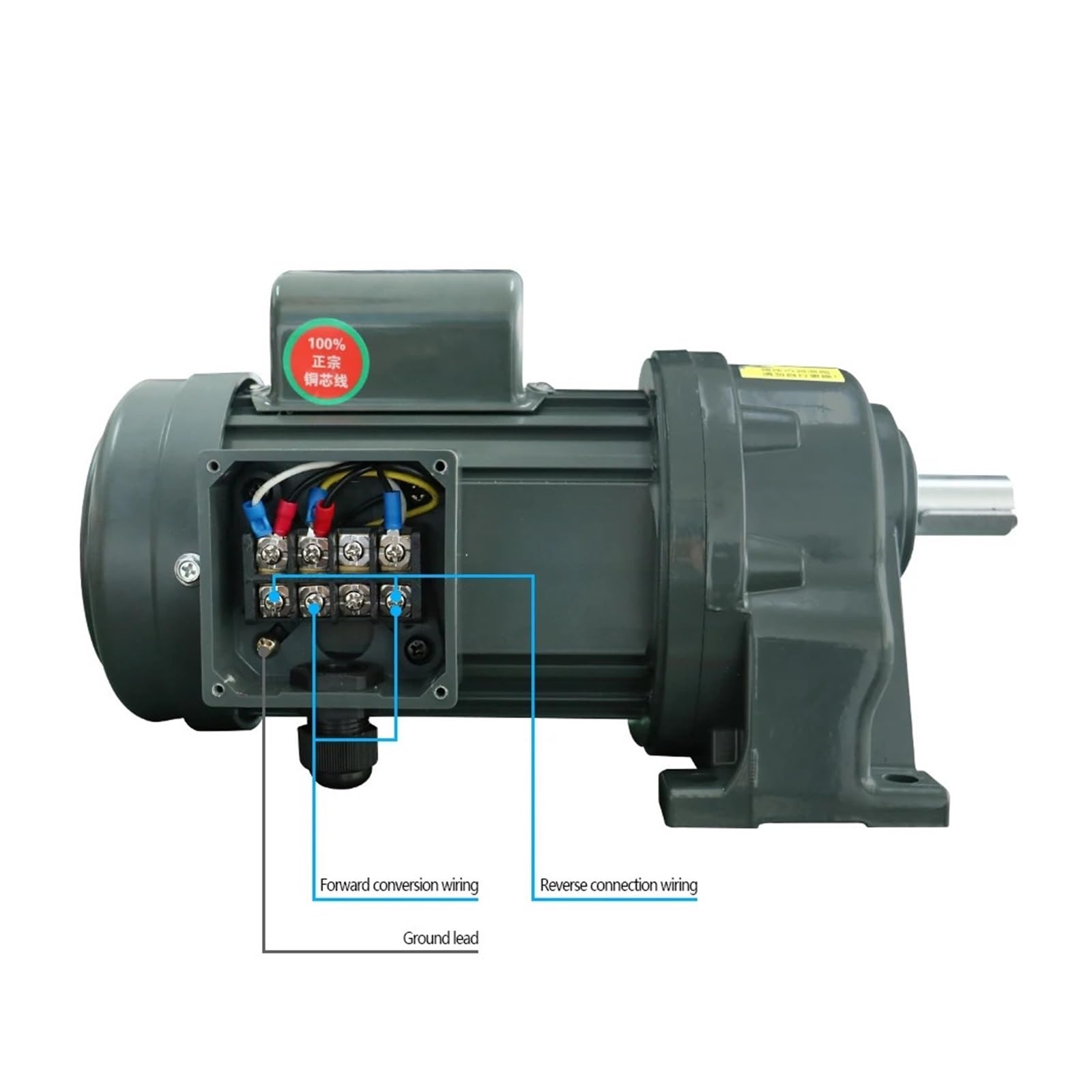 Motor 400W de CA 220V 50/60hz asíncrono monofásico Eje del motor inducción CC 22 mm | 100 to 1 ratio