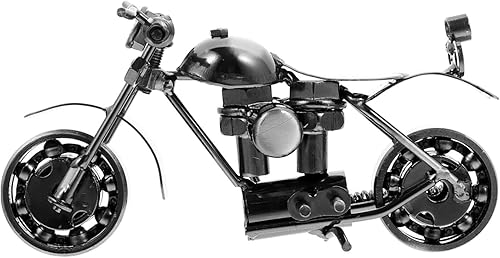 Veemoon Modelo de motocicleta de metal, escultura de motocicleta, figuras de motocicleta de escritorio, casa de muñecas, motocicleta, escultura de