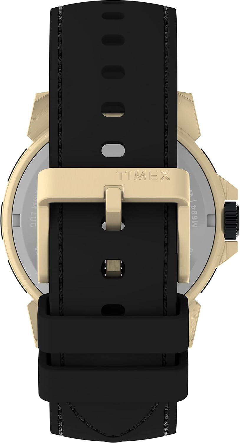 Timex UFC Men's Champ 42mm Watch - Black Strap Black Dial Gold-Tone Case