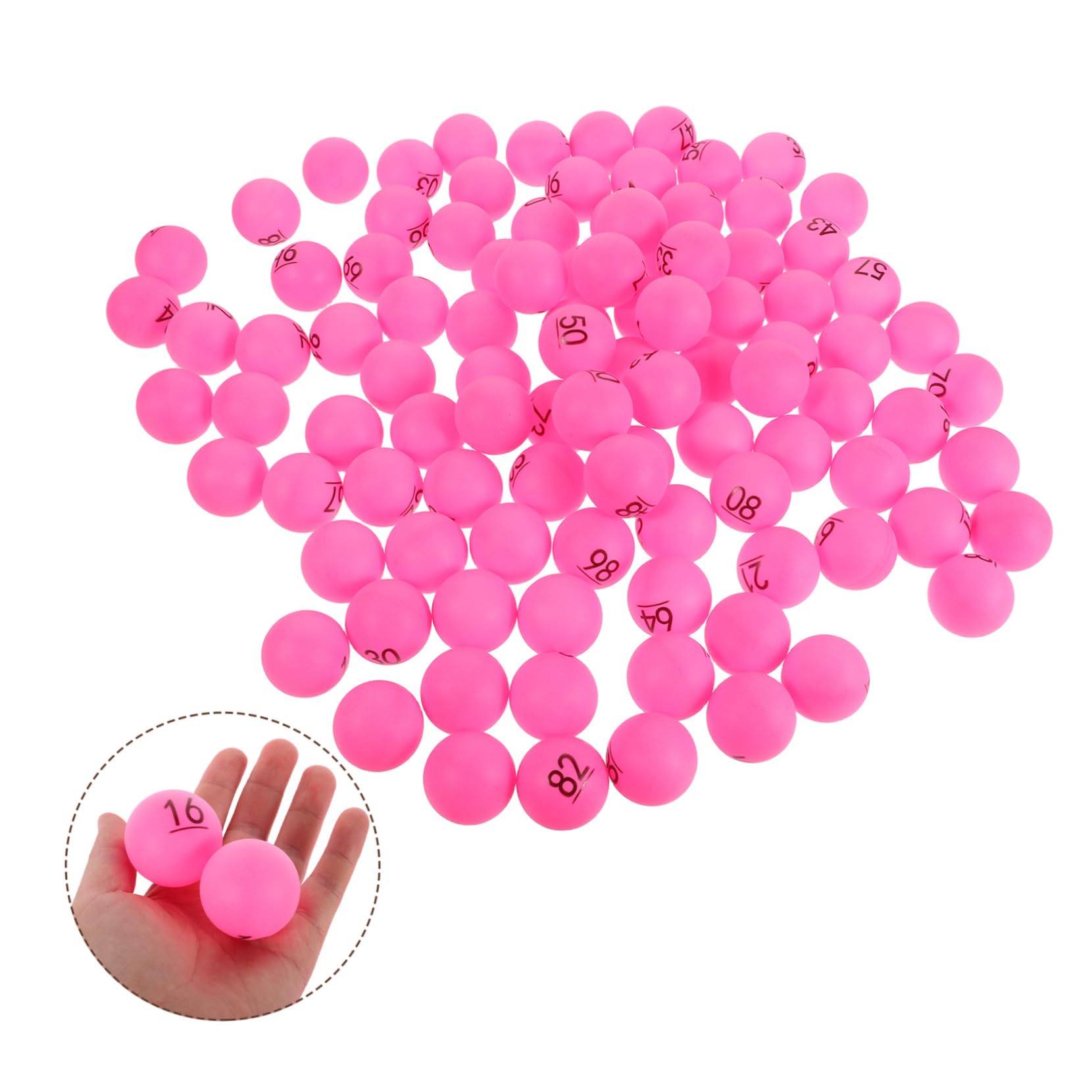 BESPORTBLE Lot de 100 Boules Numérotées en Plastique Réutilisables, Sphériques, Faciles à Entretenir, pour Événements Commerciaux et Jeux de Société