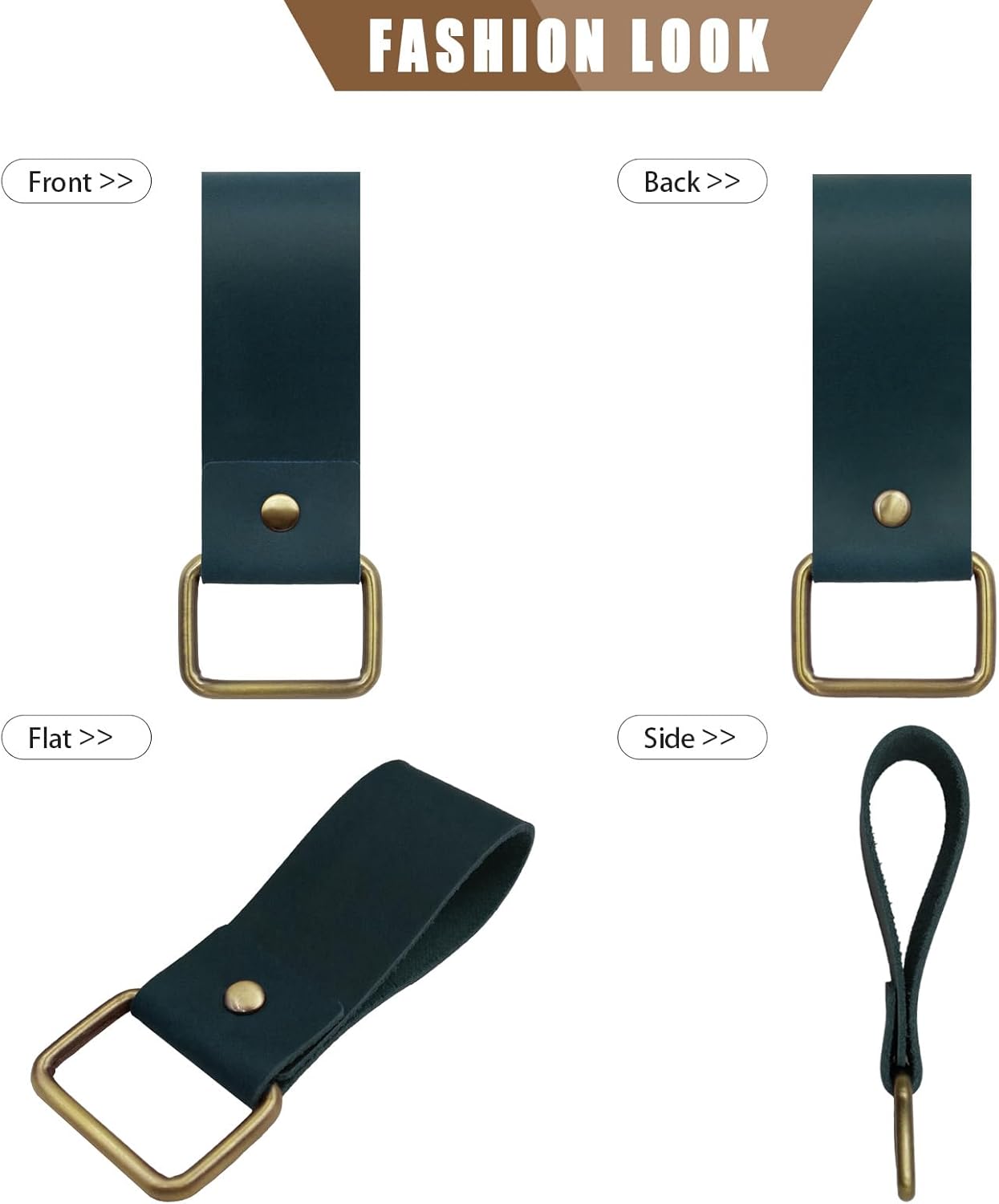 Jack&Chris Genuine Leather Tape Measure Holder, Low-Profile Tape Measure Holder for Belt, Portable Tool Belt Loop, 2 Pack