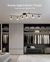 Vista 5 de Bojim 6 Light LED Track Lighting Kit, Ceiling Spot Lighting with Adjustable Light Heads & Foldable Light Arms, Matte Black Kitchen Track Lighting