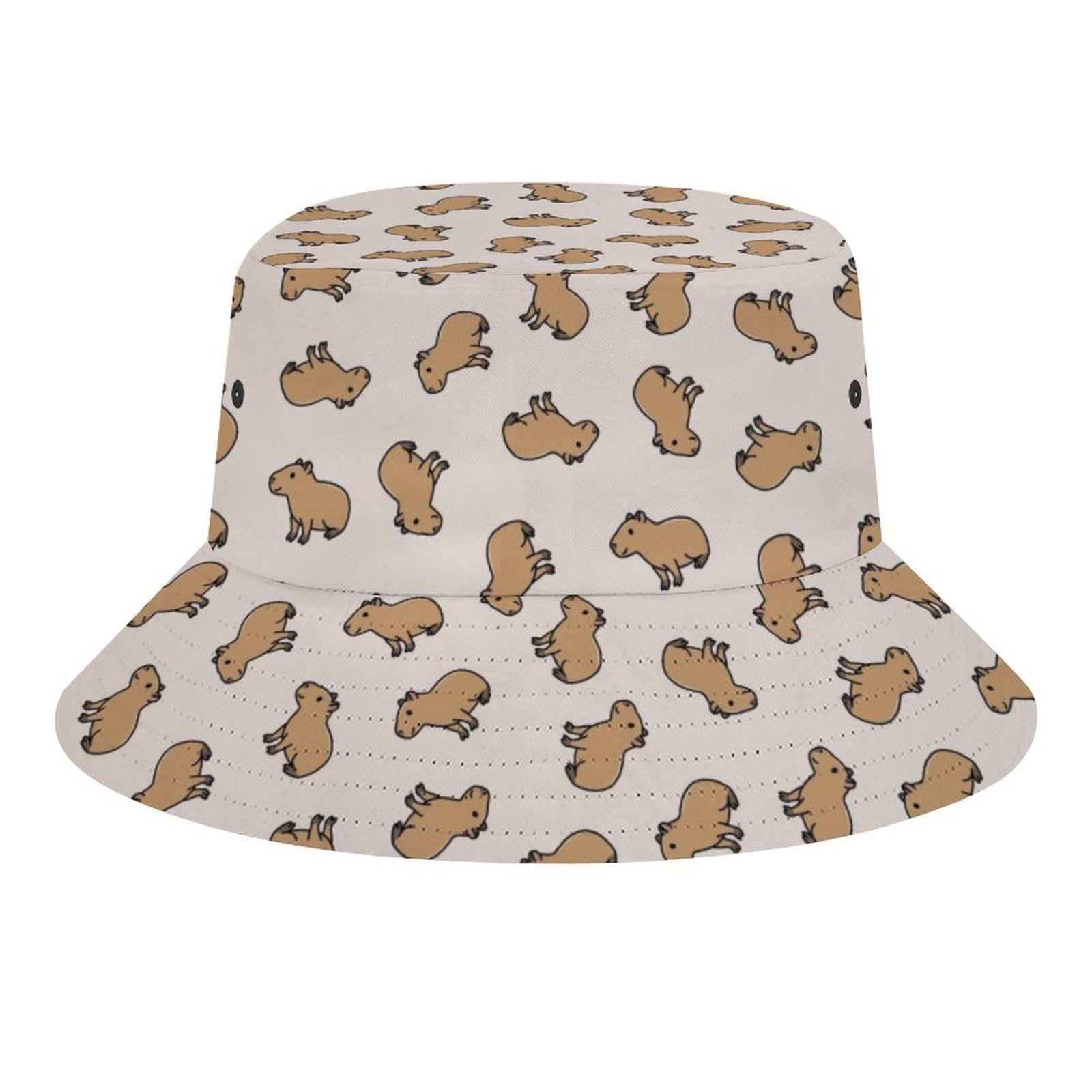 Fabretto Funny Cute Capybara Bucket Hat for Women Men Packable Fisherman Hat Sun Cap Travel Outdoor Beach Caps