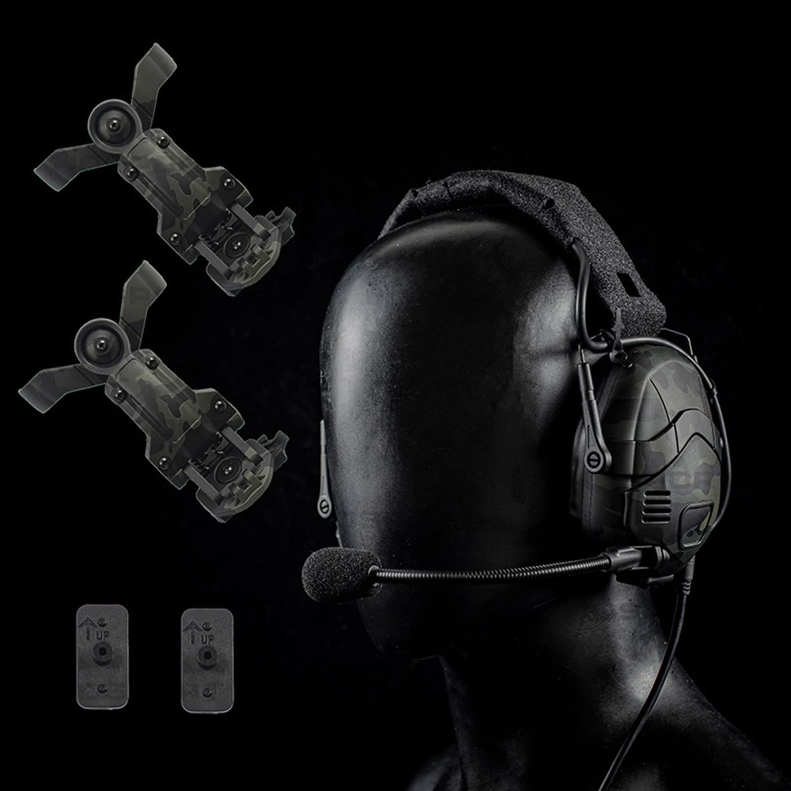 Taktyczny zestaw słuchawkowy Bluetooth z redukcją szumów, Ops Core Arc, kask, polowanie, redukcja szumów, słuchawki do szybkiego kasku, adapter szumów. (BCP)