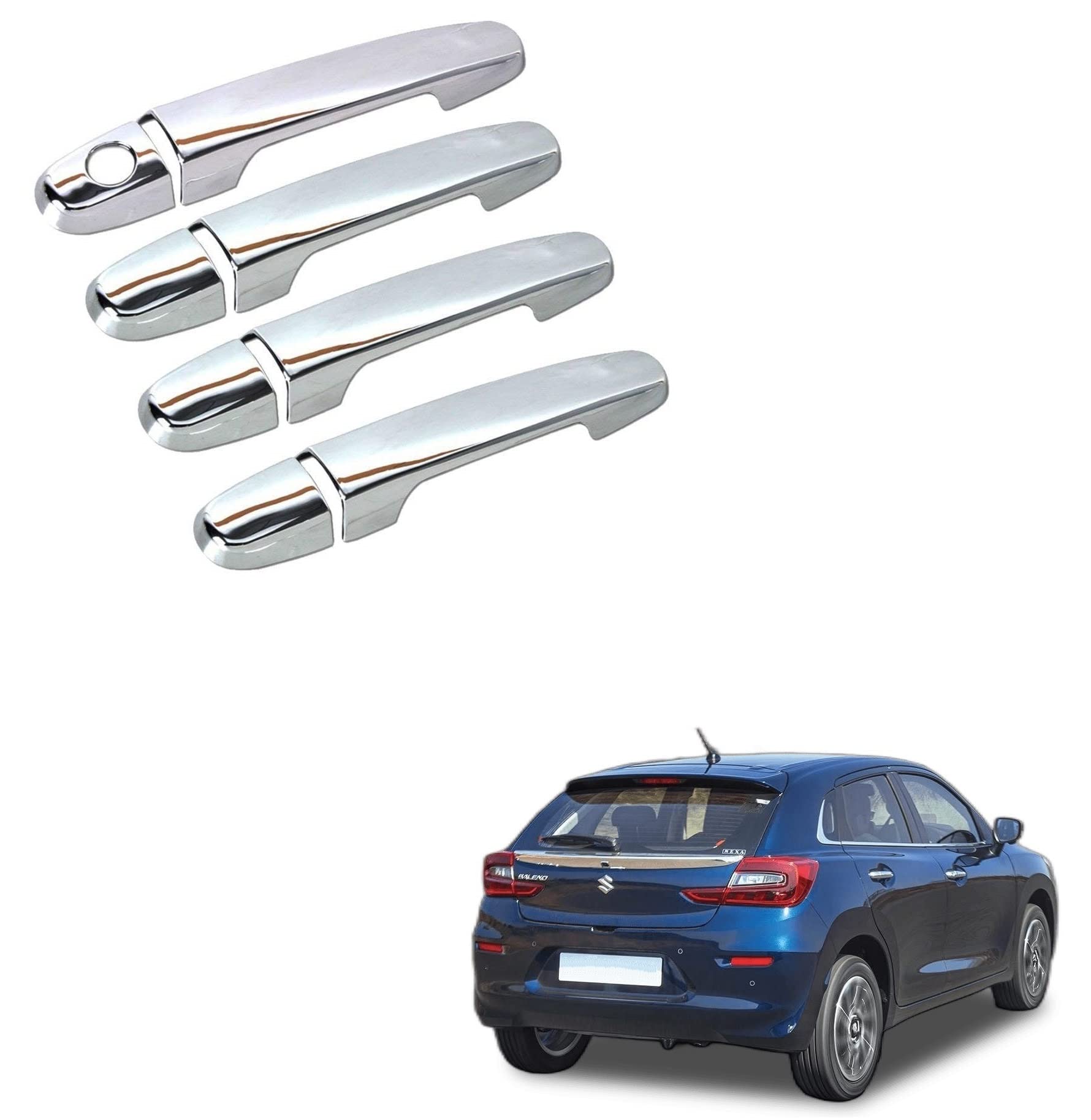 Car Chrome Handles Door Latch Cover Set of 4 Pcs for Maruti Suzuki Baleno (2022-Present) | Car Accessory | Scratch Guard-image-6