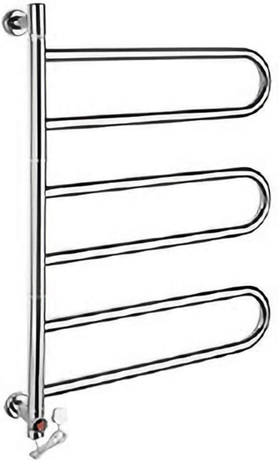 電気タオルカーブラジエーター、180&deg;回転可能な加熱バスタオルウォーマーと乾燥ラック、6本のバー、ステンレス鋼の壁掛けヒータータオル