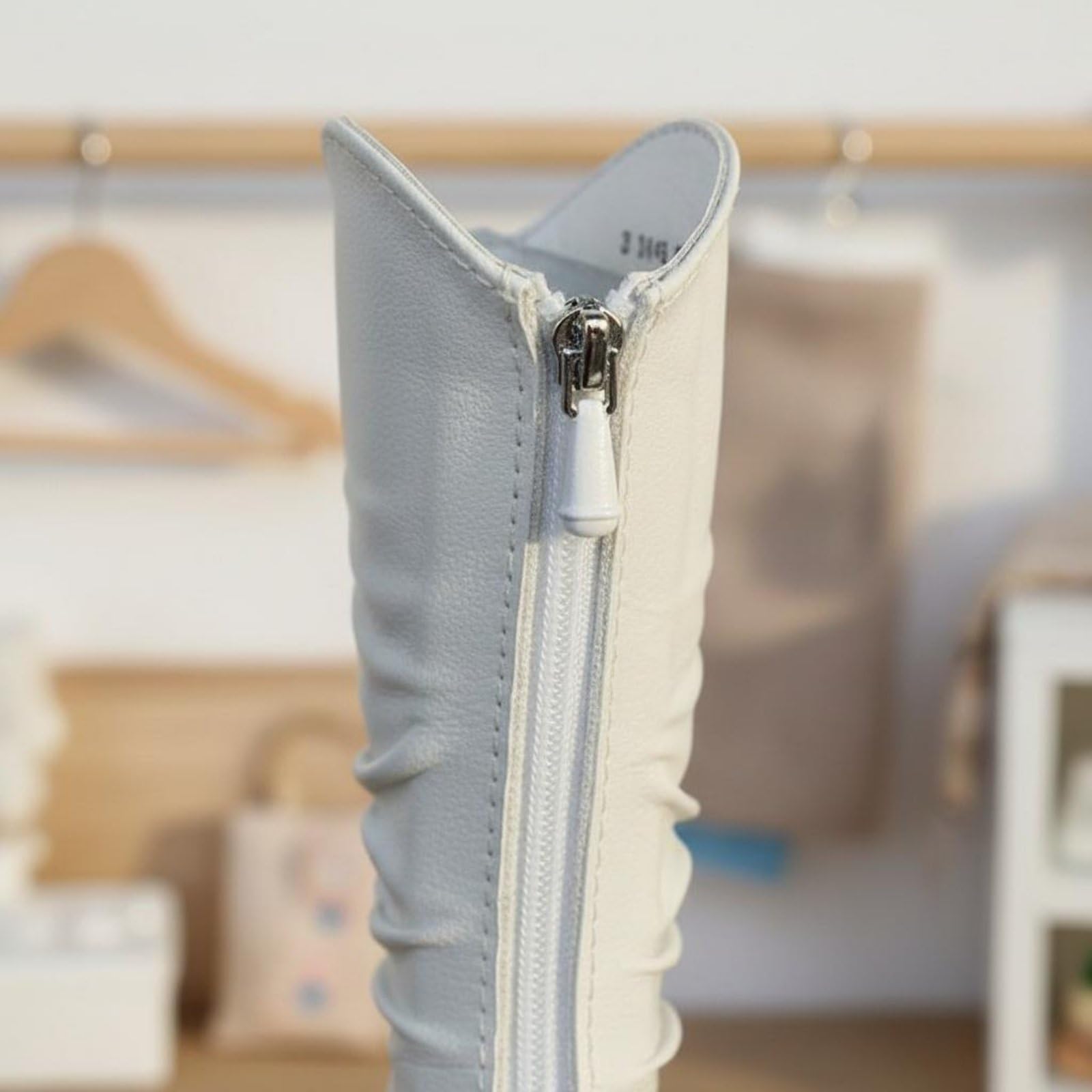 Stivali Alti per Bambole Stivali Bambola Stivaletti Bambola Scarpe Bambola Calzature Bambola in Pelle PU Finitura Liscia , Nero , Quattro Punti Disponibile