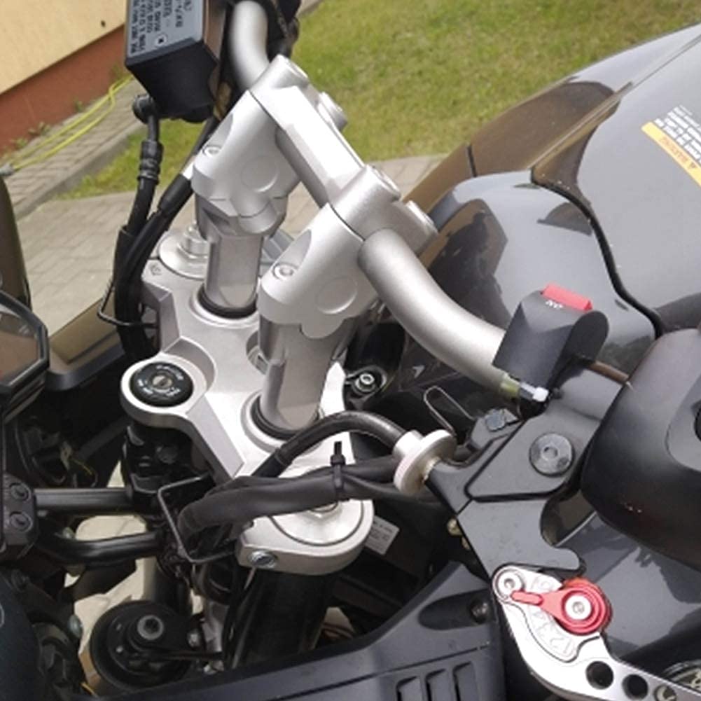 Podwyższenie kierownicy, Yctze 22mm Uniwersalna kierownica motocykla Podwyższenie kierownicy Zacisk na kierownicę Powrót Przenieś Adapter do montażu CNC Stop aluminium o wysokiej gęstości (chrom)