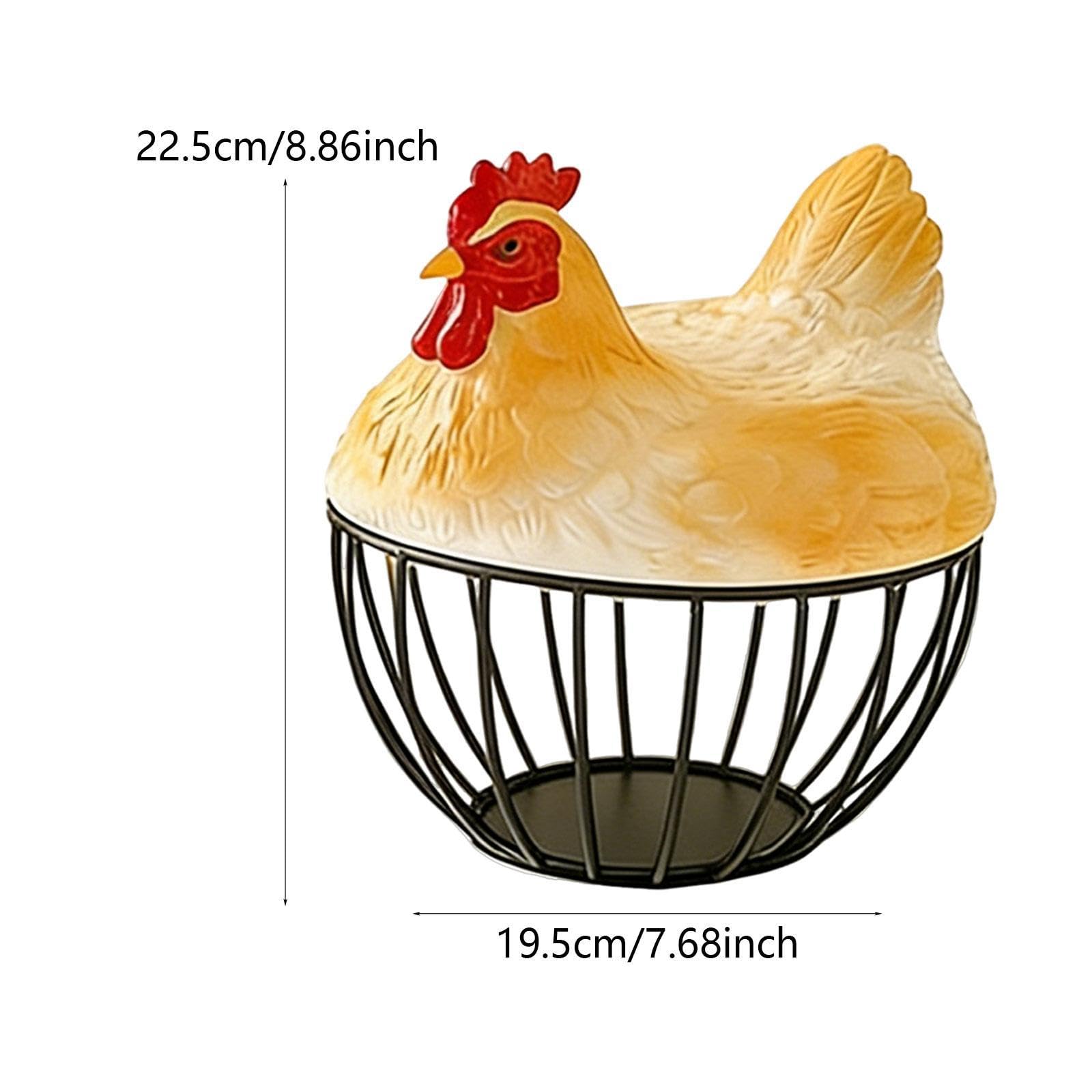 Cesta de Huevos Decorativa con Tapa, Recipiente para Guardar Huevos para El Hogar.