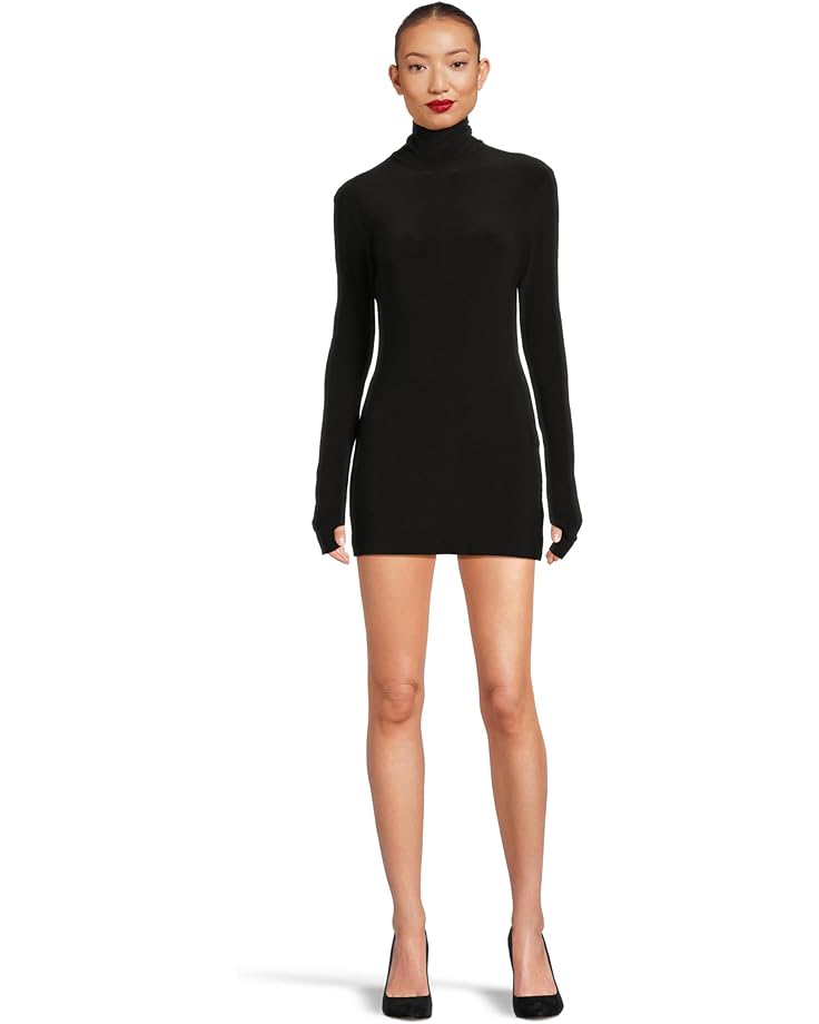 Norma Kamali Long Sleeve Slim Fit Turtleneck Pickleball Dress - Main View