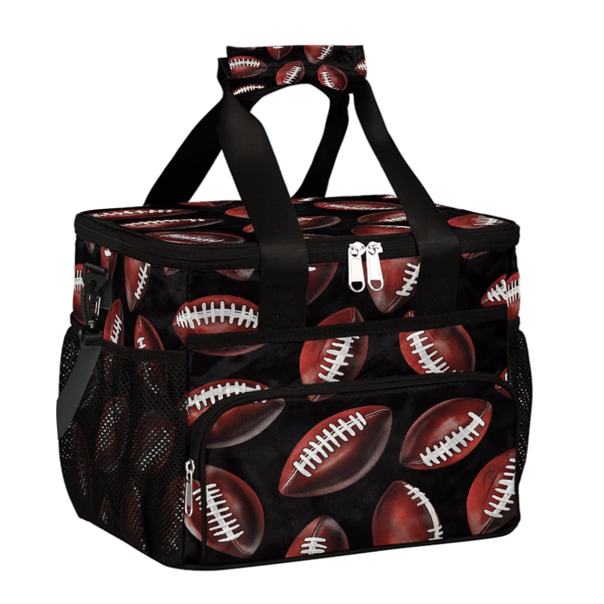Mexpekil Borsa termica riutilizzabile a prova di perdite per il pranzo a forma di pallone da football americano, picnic, borsa termica per donne, uomini, lavoro, campeggio, spiaggia, ufficio, 24