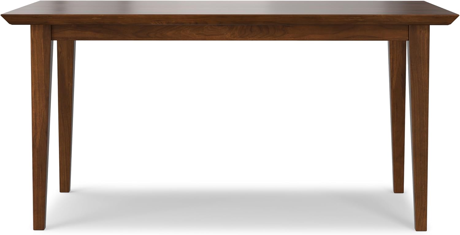 SIMPLIHOME Colby Dining Table - 60 inch Wide Solid Wood Walnut Veneer Rectangular Kitchen Table in Walnut, Rectangular Mid‑Century & Rustic Contemporary Style for Kitchen or Dining Room, Seats 6