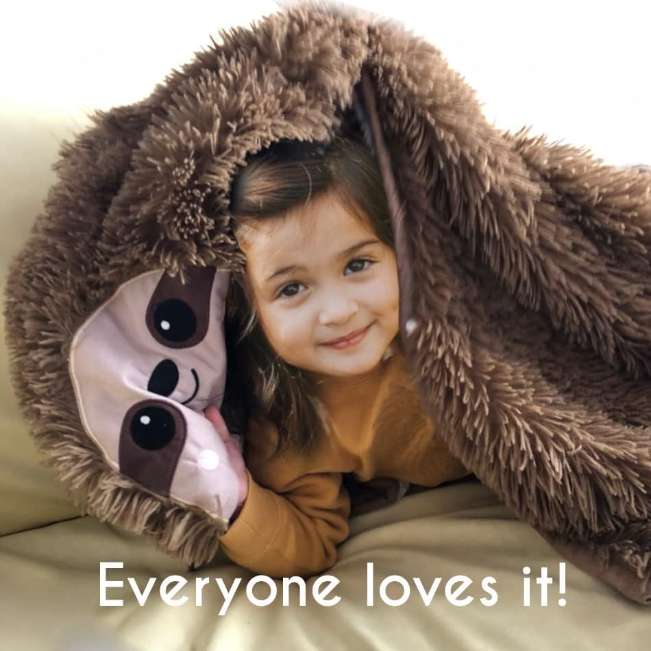 Sloth Blanket for Adults Sloth Hooded Blanket Sherpa Fleece Sloth Hoodie Cloak Wrap Sloth Gifts for Girls Women Men Kids Fluffy Warm Cozy Plush Wearable Throw - Image 8