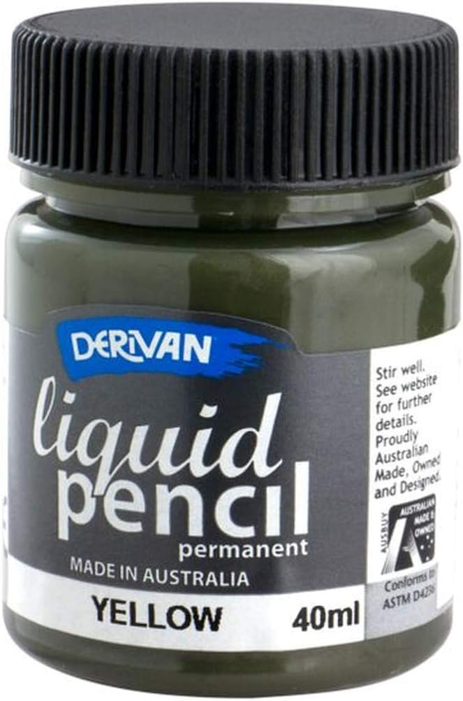 Derivan Liquid Pencil Graphite Art Pencil Paint 40ml (Permanent Yellow)