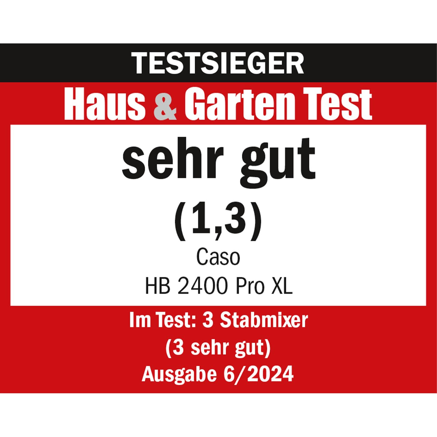 CASO HB 2400 Pro XL - Batidora de mano con accesorios, potente batidora de mano para mezclar, mezclar, batir, triturar, triturar, picar, varilla de acero inoxidable extralarga (29 cm), potente 24.000