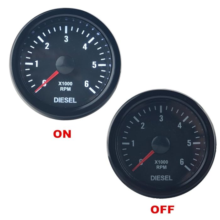 Buy Dewhel Universal 52MM 2" Vision Black Diesel 6K Speed RPM 6000