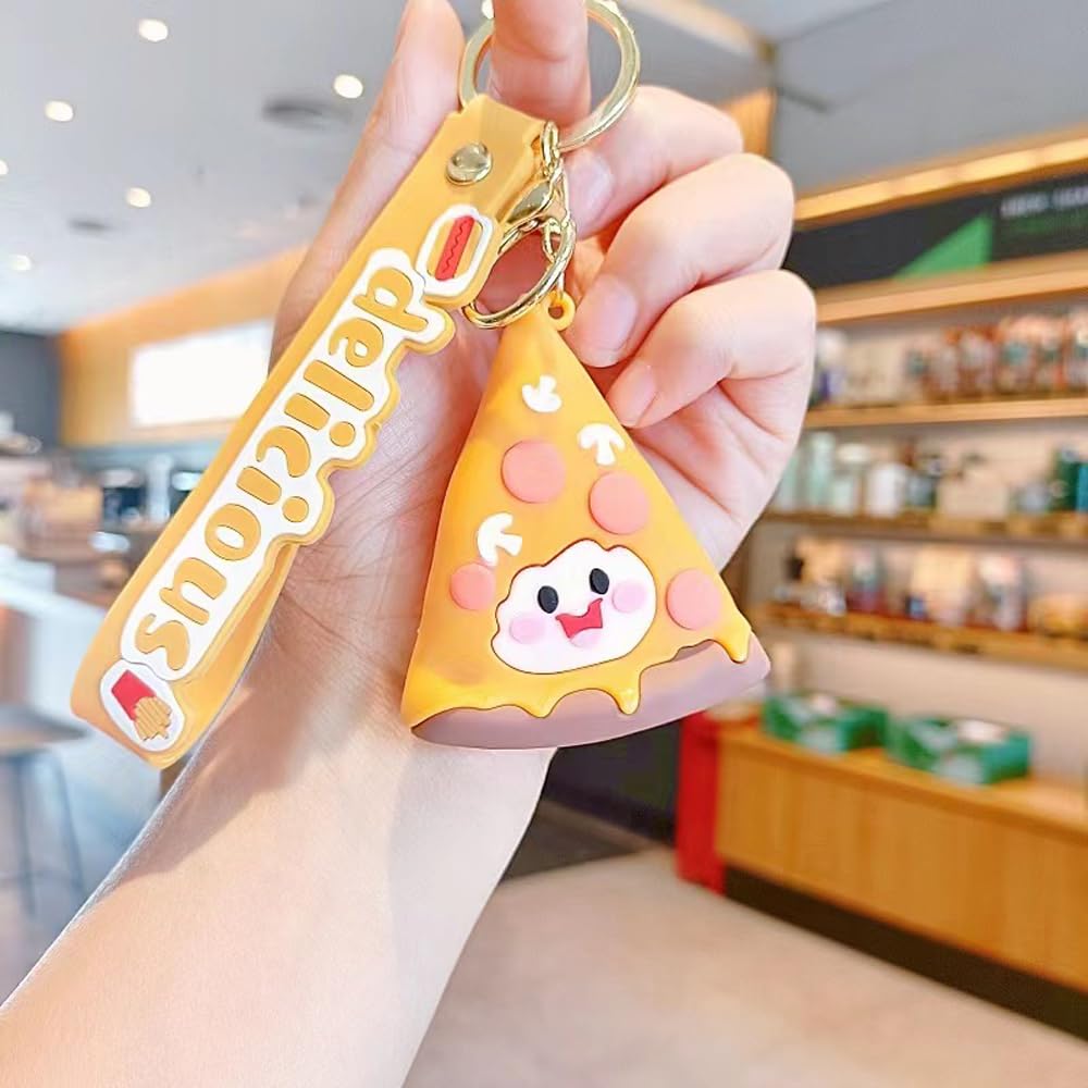 Penny Wise® Cute Food 3D Keychain | Keyring & Quirky Bag Charm | Hard Silicone,Unbrekable | Travel Essential | Kids Friendly | Comes With Strap & Bag Hook | Single Piece.