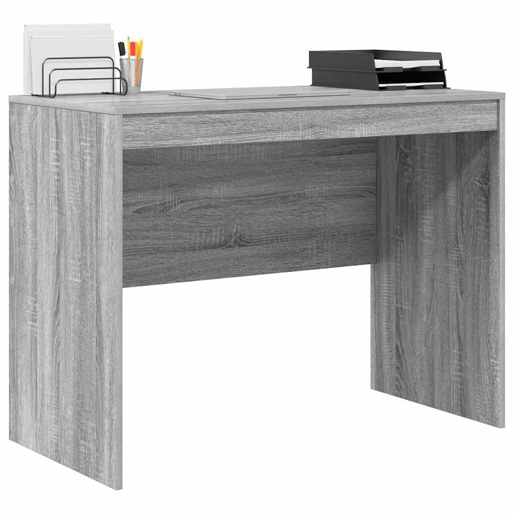 vidaXL Desk Grey Sonoma 100 x 50 x 76 cm, Compact Desk, Modern Style, Ergonomic Workspace, Functional Writing Table, Durable Indoor Furniture for Small Rooms