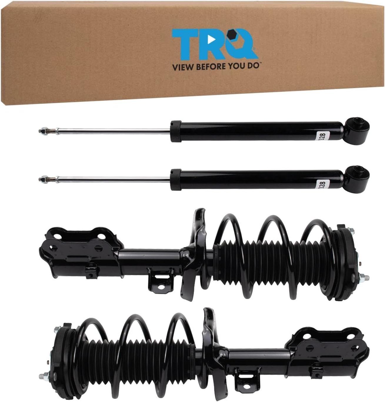TRQ Front and Rear Complete Strut Assembly & Shock Absorber Kit Complete Strut & Coil Spring Assembly Compatible with 2017-2020 Hyundai Elantra US Built Models