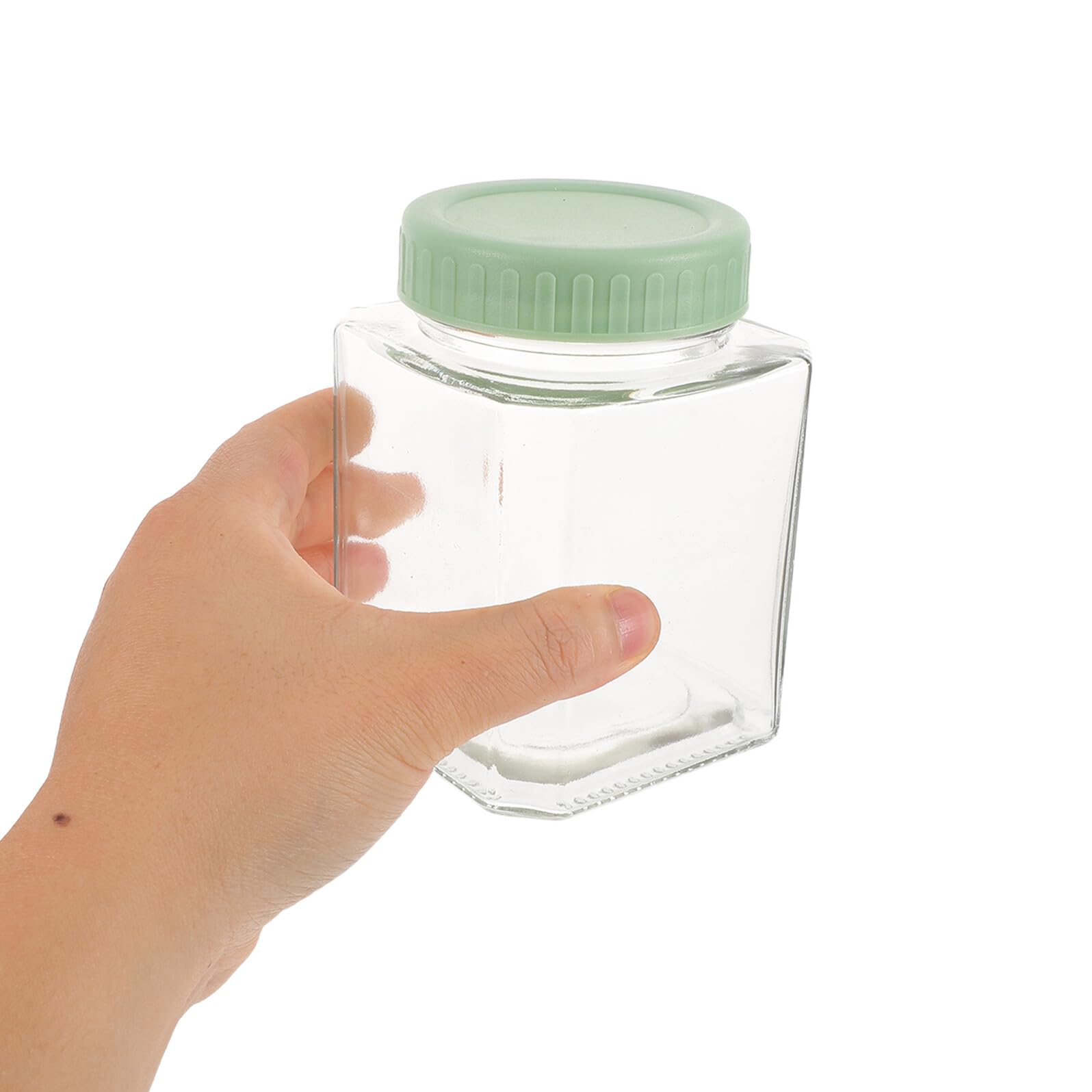 Cabilock 4piezas Contenedor de Almacenamiento Sellado Cuadrado de Vidrio Transparente Recipientes Herméticos para Alimentos para Almacenar Té Harina Azúcar y Dulces la Cocina