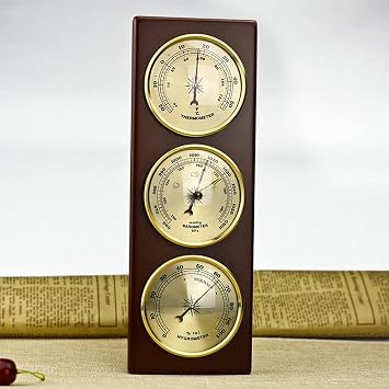 JINYISI Barometer, Barometers for The Home, Household Wall-Mounted Barometer Thermometer, Hygrometer Base, Hanging Weather Station,Three-in-one Barometer