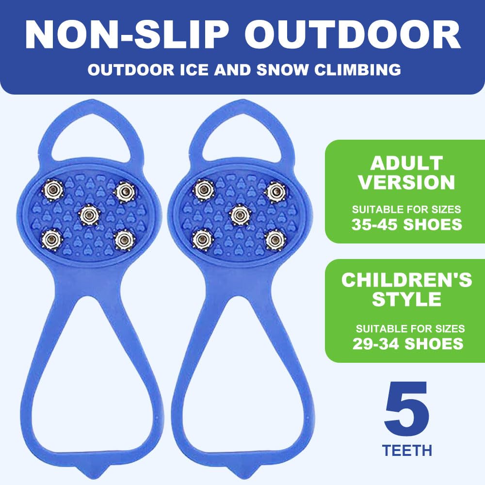 Antirutsch Spikes 2026 – 2 Paar Ice Spikes Mit 5 Zähnen – Universal Für Schuhe & Stiefel – Aus Gummi & Stahl – Bis -45 °C – Für Winterwanderungen & Eis Antirutsch Spikes 2026 – 2 Paar Ice Spikes Mit 5 Zähnen – Universal Für Schuhe & Stiefel – Aus Gummi & Stahl – Bis -45 °C – Für Winterwanderungen & Eis