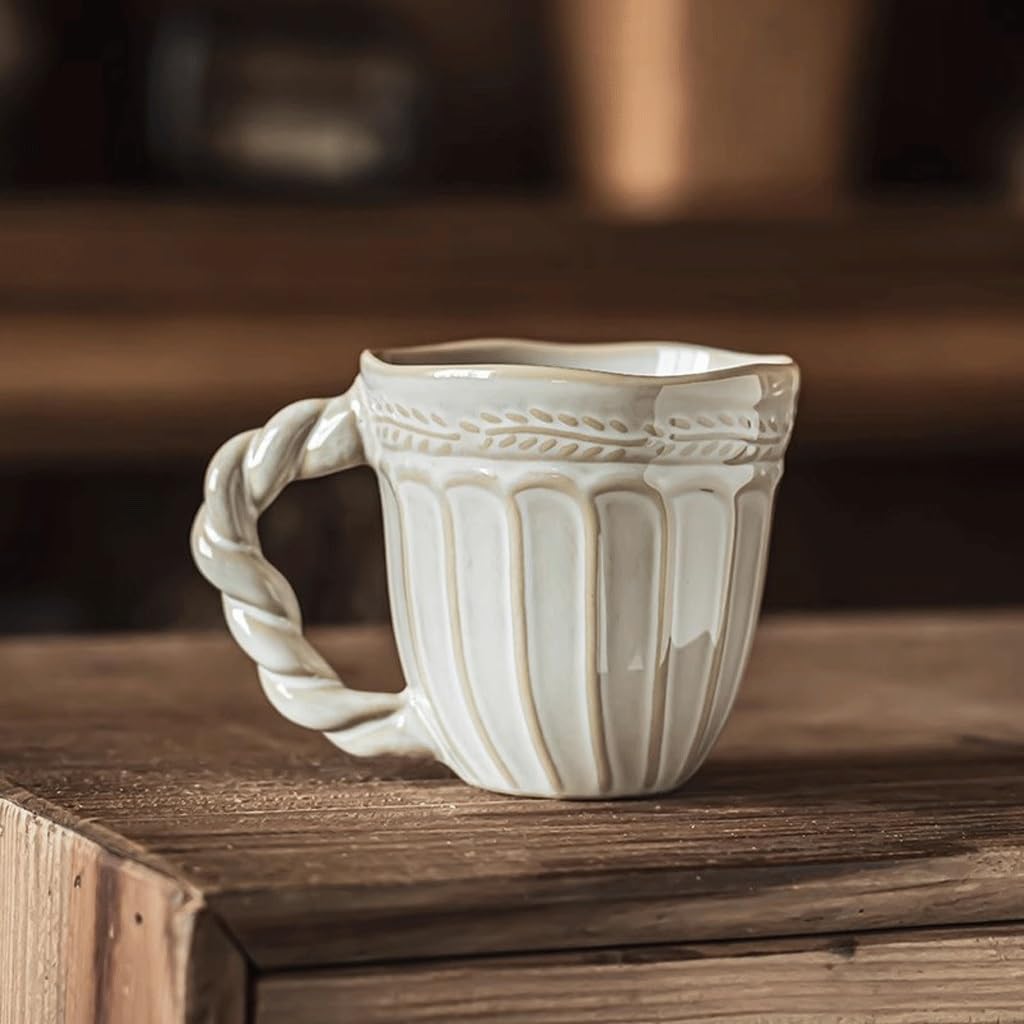 Frühstücks Latte Kaffeebecher Kaffeetasse Retro Keramiktasse Home Frühstück Haferflocken Tasse Wassertasse