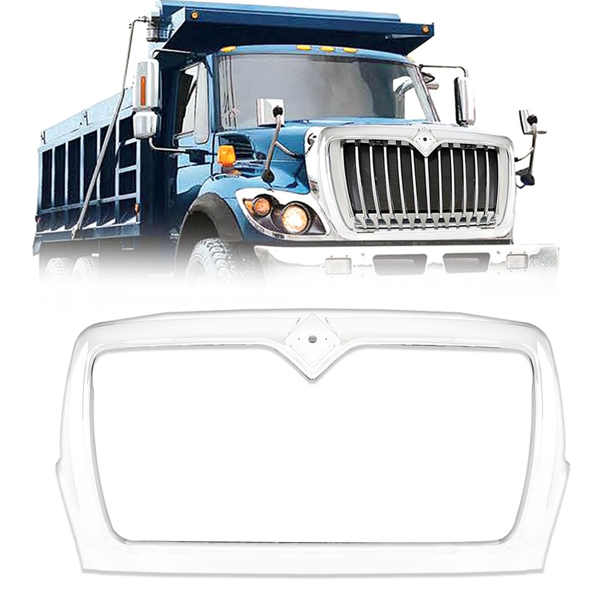 Front Grille Compatible With International Workstar 7400 Grid Frame Plating