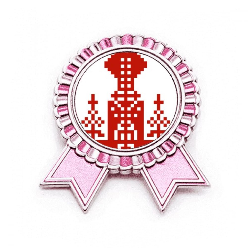 Broche Russie Building mosaïque métal médaille rose de vainqueur Country Elements taille M - 4
