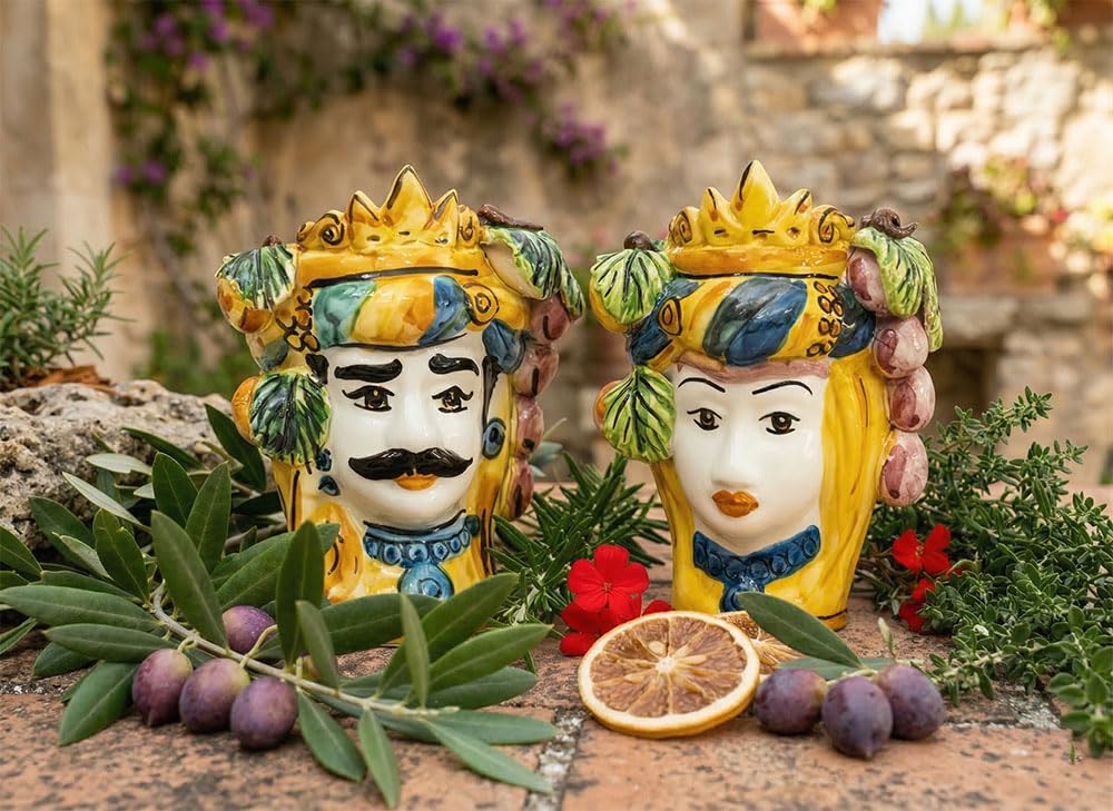 Cabezas de moro Caltagirone para decorar estanterías y salones