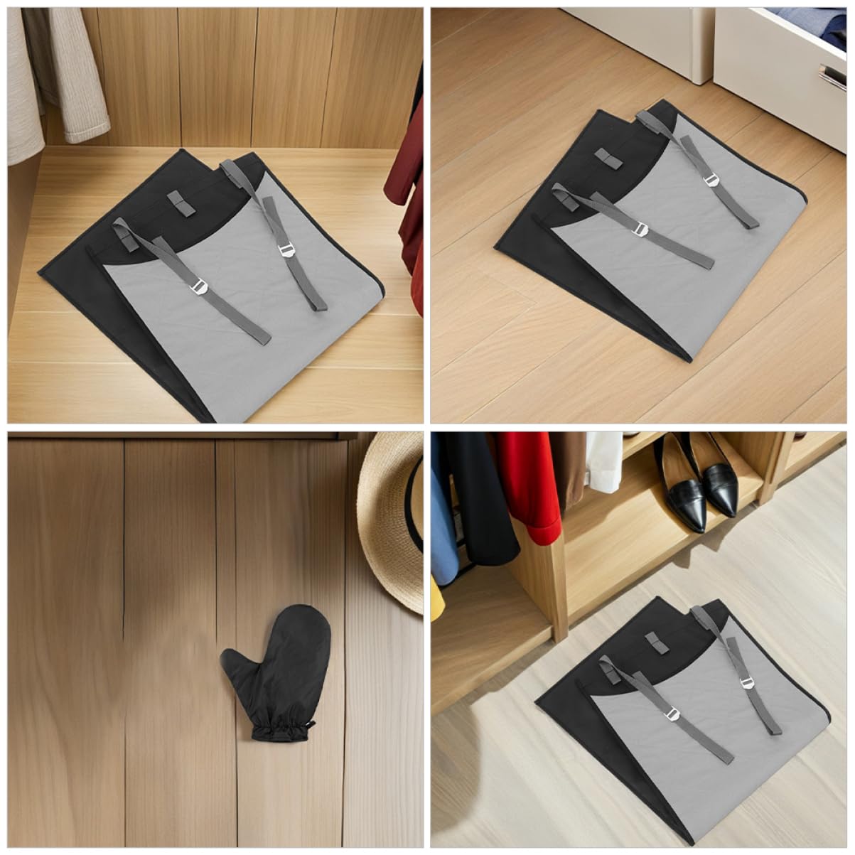Tragbare Bügelmatte mit Türaufhängung, Faltbar für Zuhause und Reisen | Dampffestes Handschuhset, Glatte Oberfläche, Baumwolle Polyester Oxford, für Kleine Räume