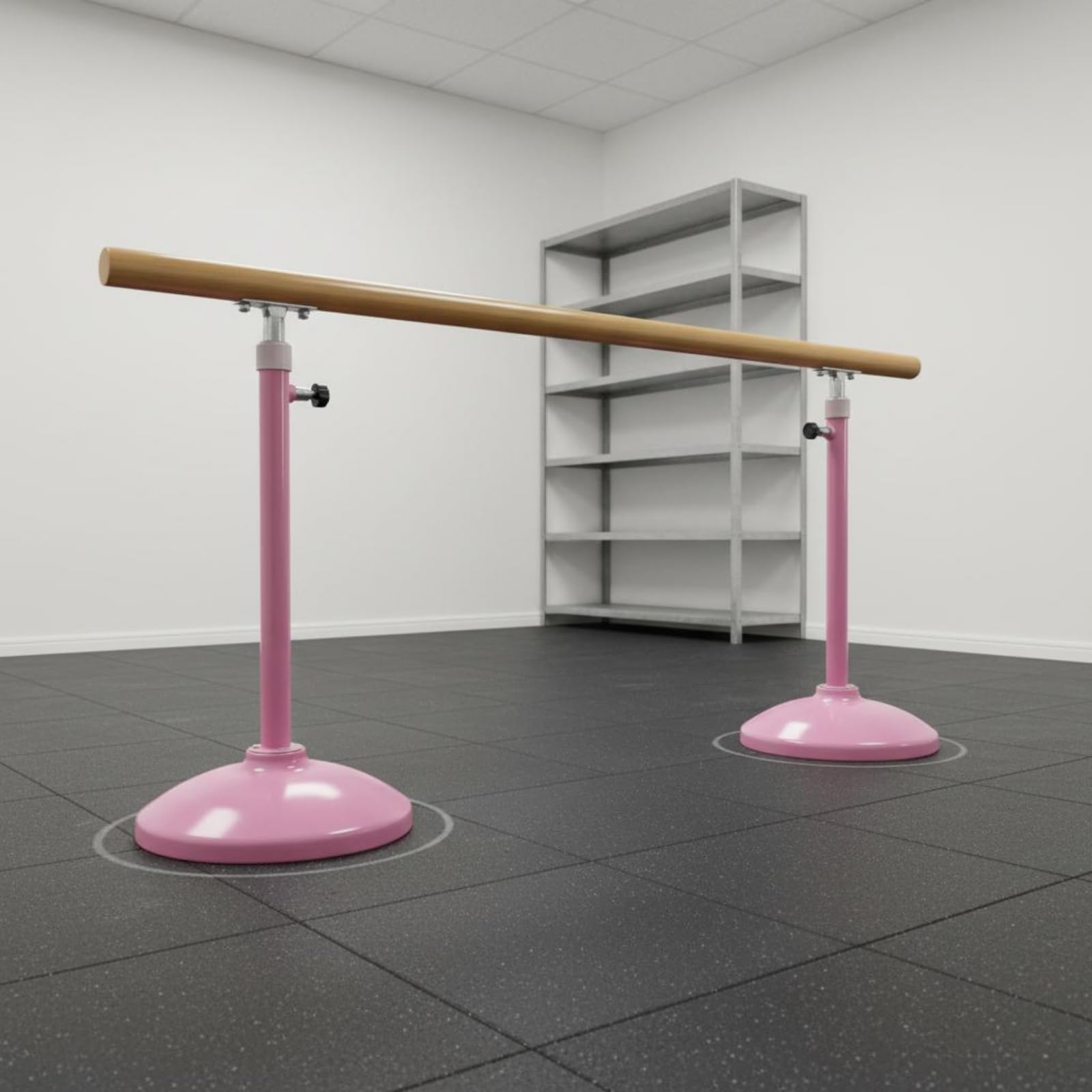 Sbarra Danza Bambini Sbarra Regolabile Allenamento Casa Sbarra Portatile in Legno E Acciaio con Base Stabile Adatta per Stretching Sollevamento Gambe Pratica Costante a Casa