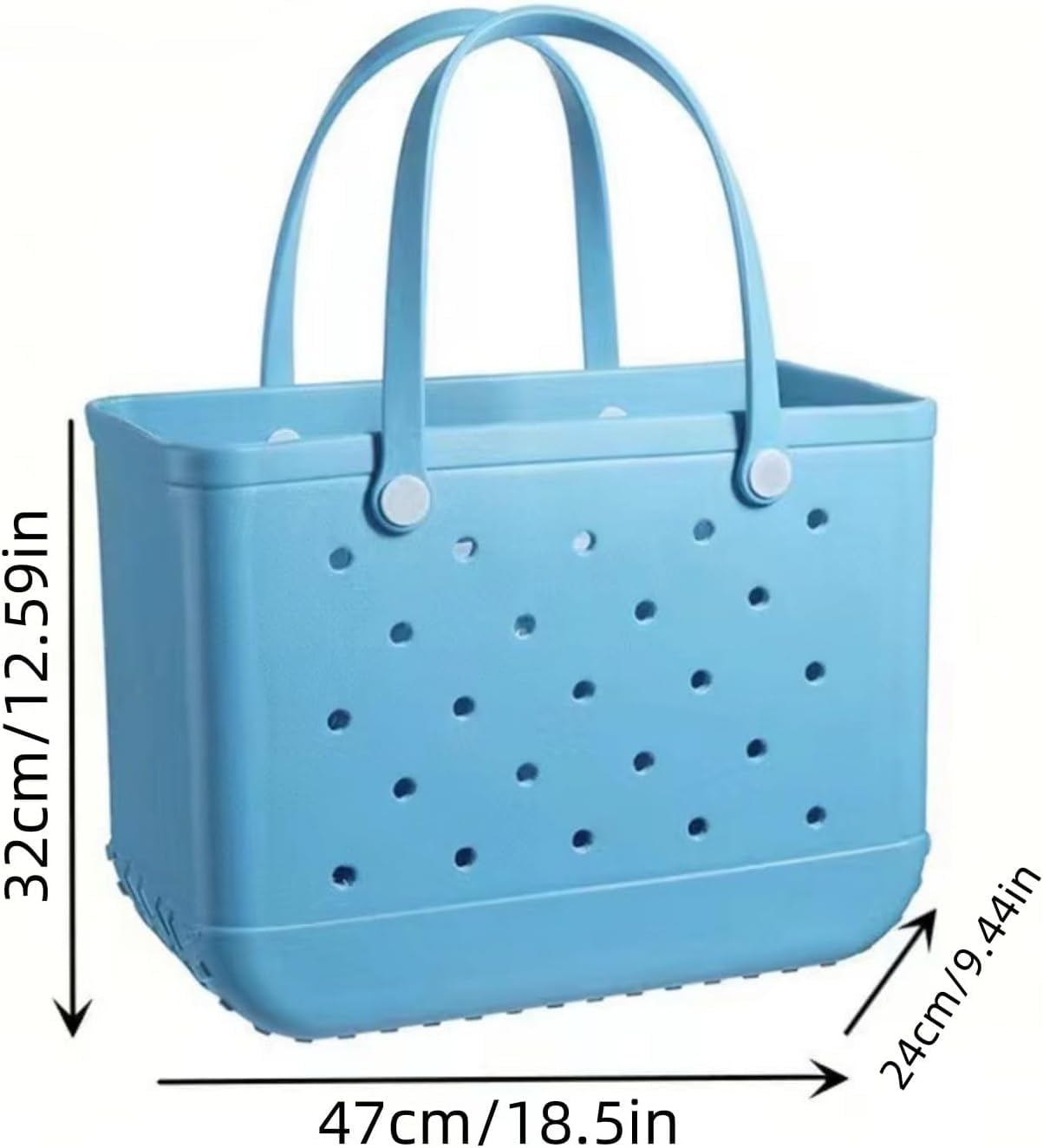 Sac De Plage en Caoutchouc,Sac De Rangement De Plage en Caoutchouc Imperméable,Sac Fourre-Tout en Caoutchouc,Sac Fourre-Tout De Plage étanche GRA Hole pour Piscine, Emerald Green, 37 * 31 * 13cm