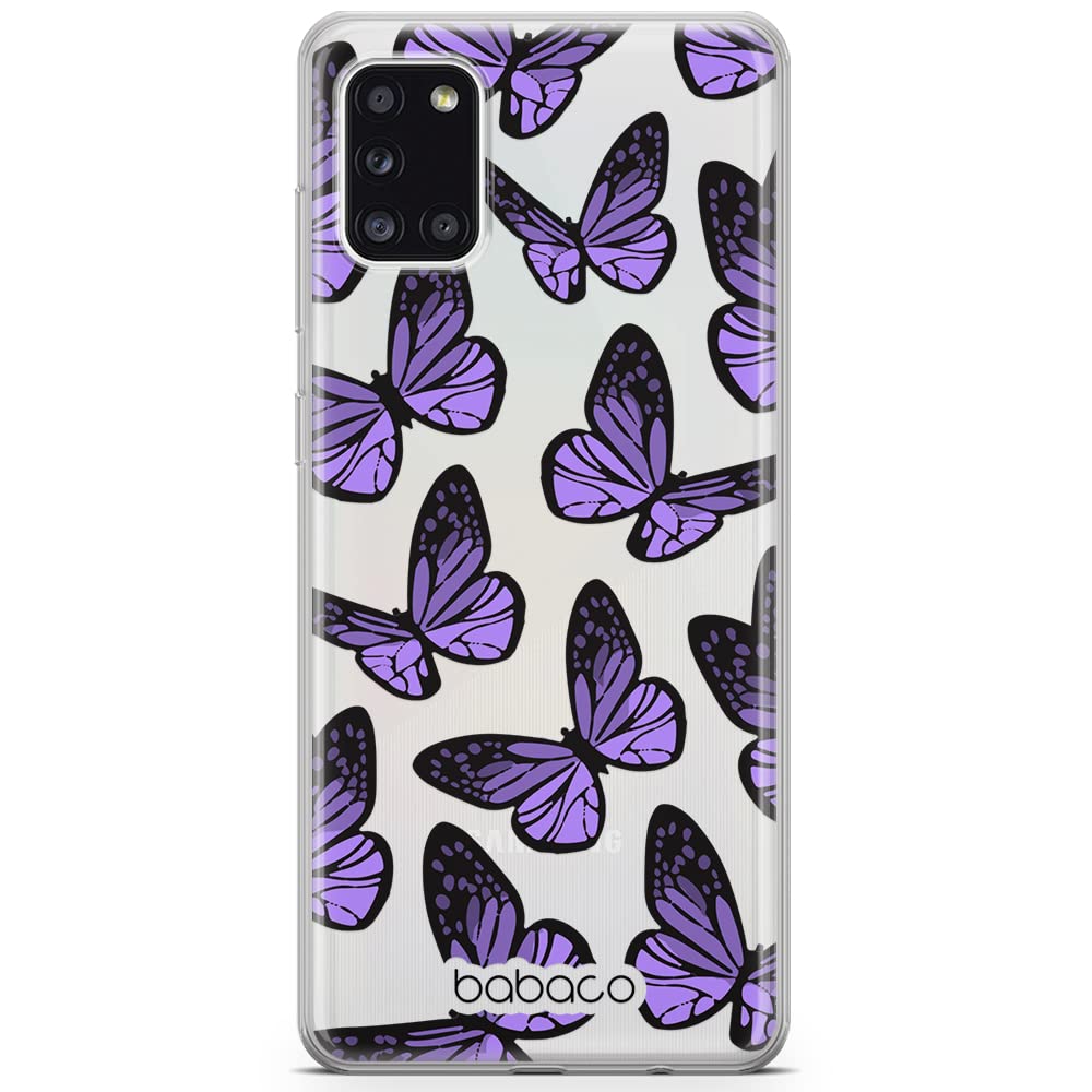 Babaco ERT GROUP mobile phone case for Samsung A31 original and officially Licensed pattern Butterflies 002 optimally adapted to the shape of the mobile phone, partially transparent