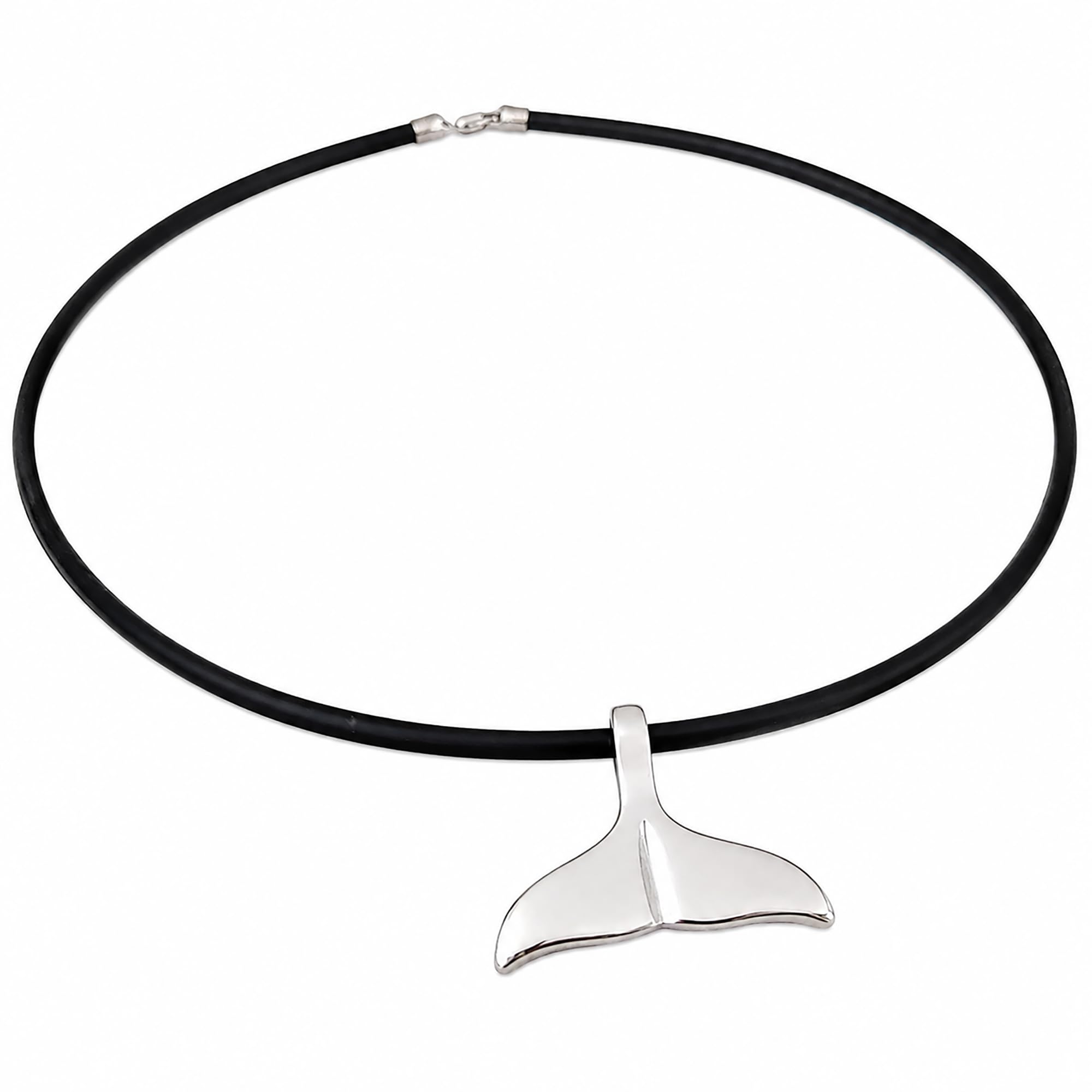 Gioielli Aurum Collana Argento 925 Ciondolo Coda di Balena 45cm, Mare Surf Unisex, Regalo Uomo Donna Ocean
