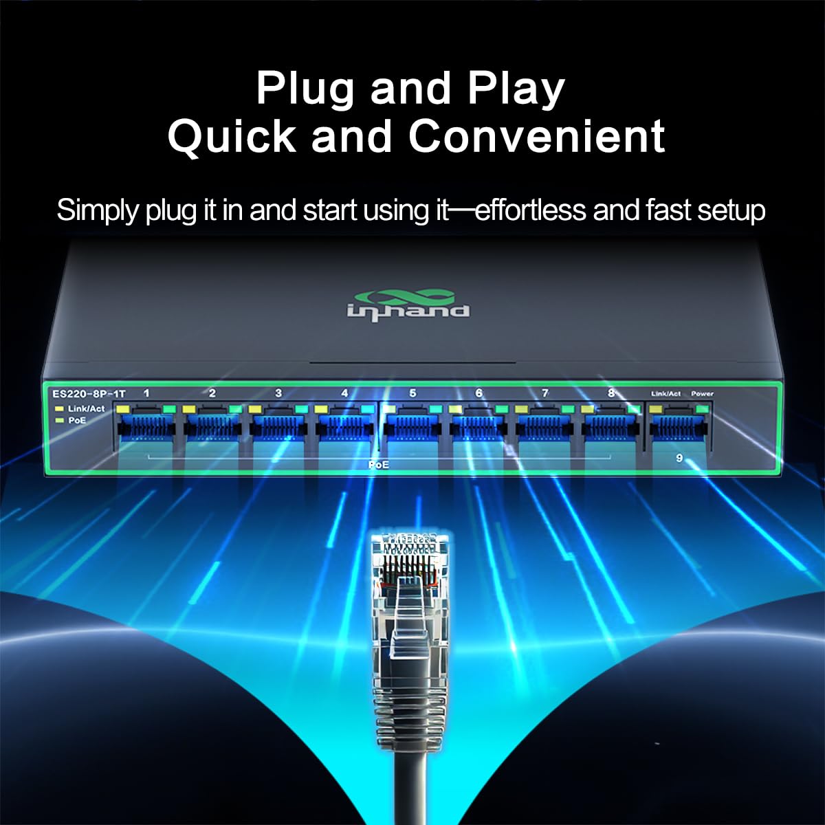 Porte 9* Gigabit, Switch non gestito di strato 2, alimentazione elettrica massima 110W