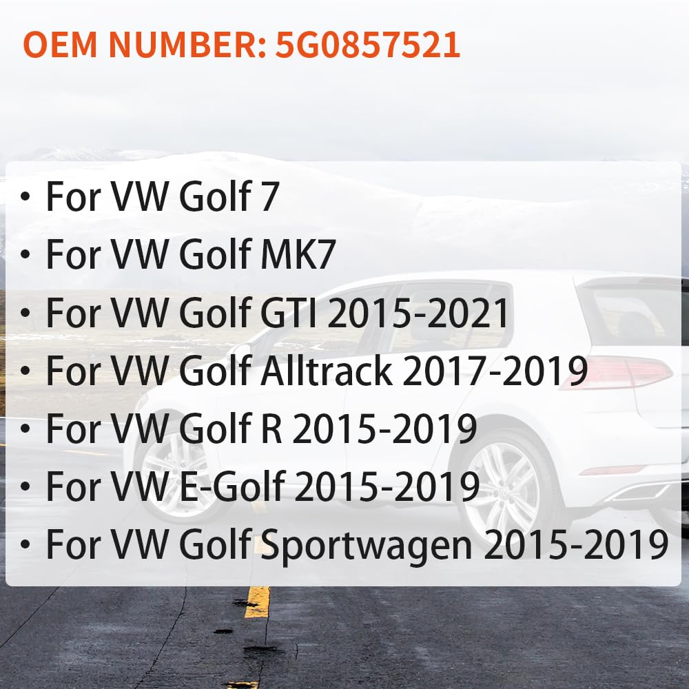 SENZEAL Szkło Lusterka Bocznego Kierowcy z Podgrzewaną Płytą Nośną do Volkswagen Golf 7 MK7 5G0857521 (Lewa strona)