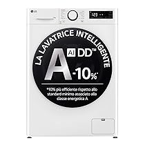 LG F4R5010TSWW Lavatrice 10kg AI DD, Classe A-10%, 1400 Giri, TurboWash, Vapore
