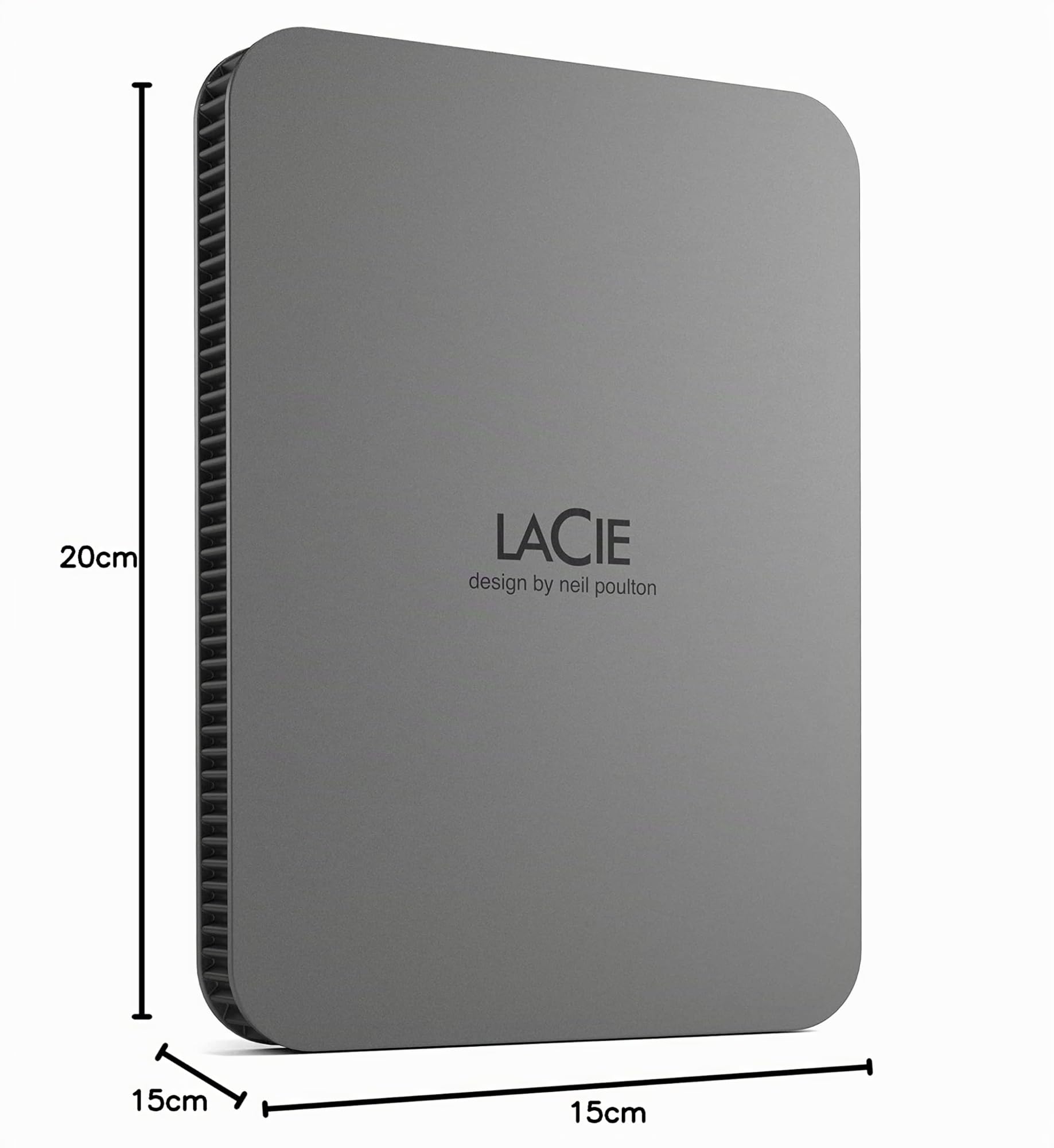 LaCie Mobile Drive V2 4TB — diseño fino, USB‑C Disco duro externo portátil 2,5", Moon Silver, para Mac y Windows — incluye Rescue Data Recovery