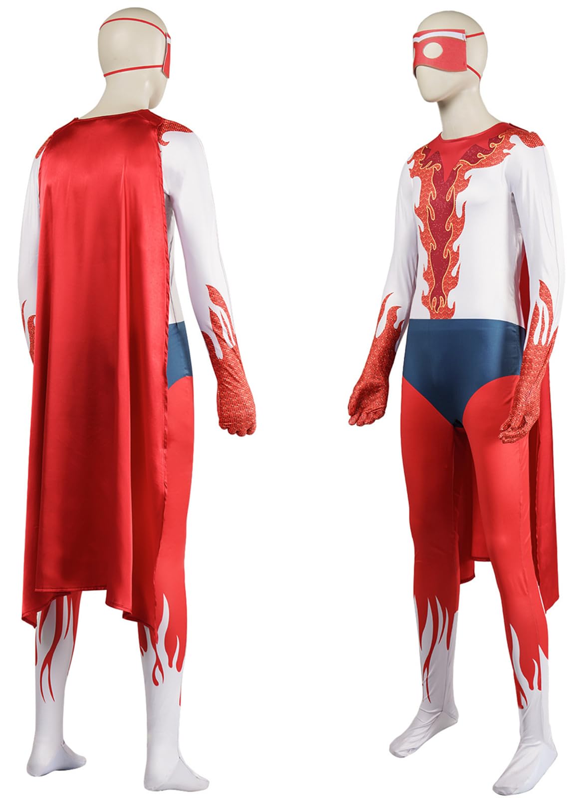 Disfraz De Megamind Para Hombre | Set De Mono Estampado, Capa Y Guantes | Ideal Para Halloween, Carnaval Y Fiestas De Disfraces | Regalo Original Para Cosplay Y Juegos De Rol