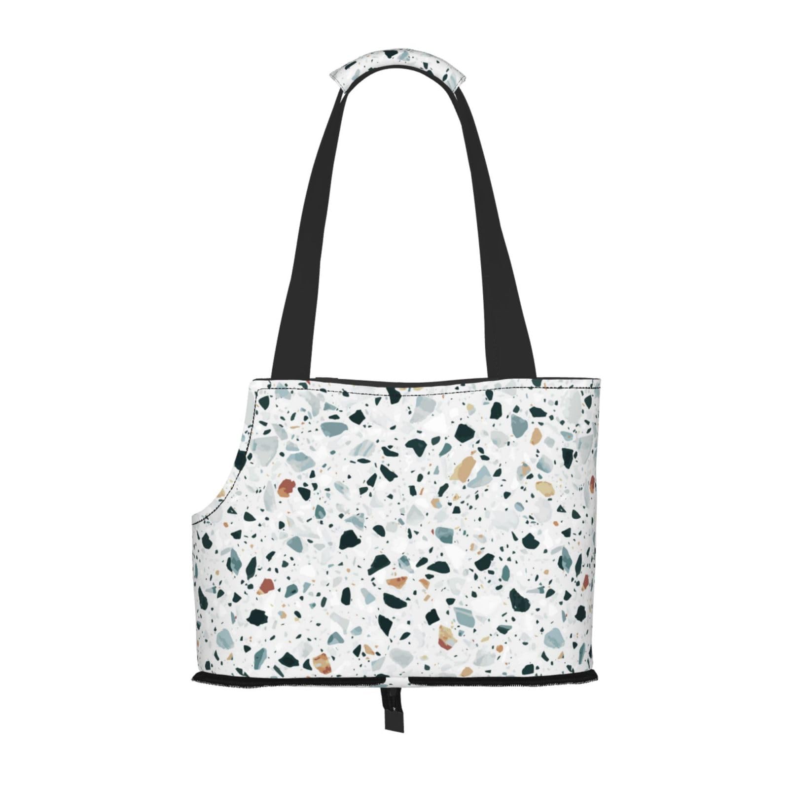 Small Dog Purse Carrier, Outdoor Portable Small Body Dog Bag Tote for Subway/Shopping/Traveling(Terrazzo Marble Pastel)