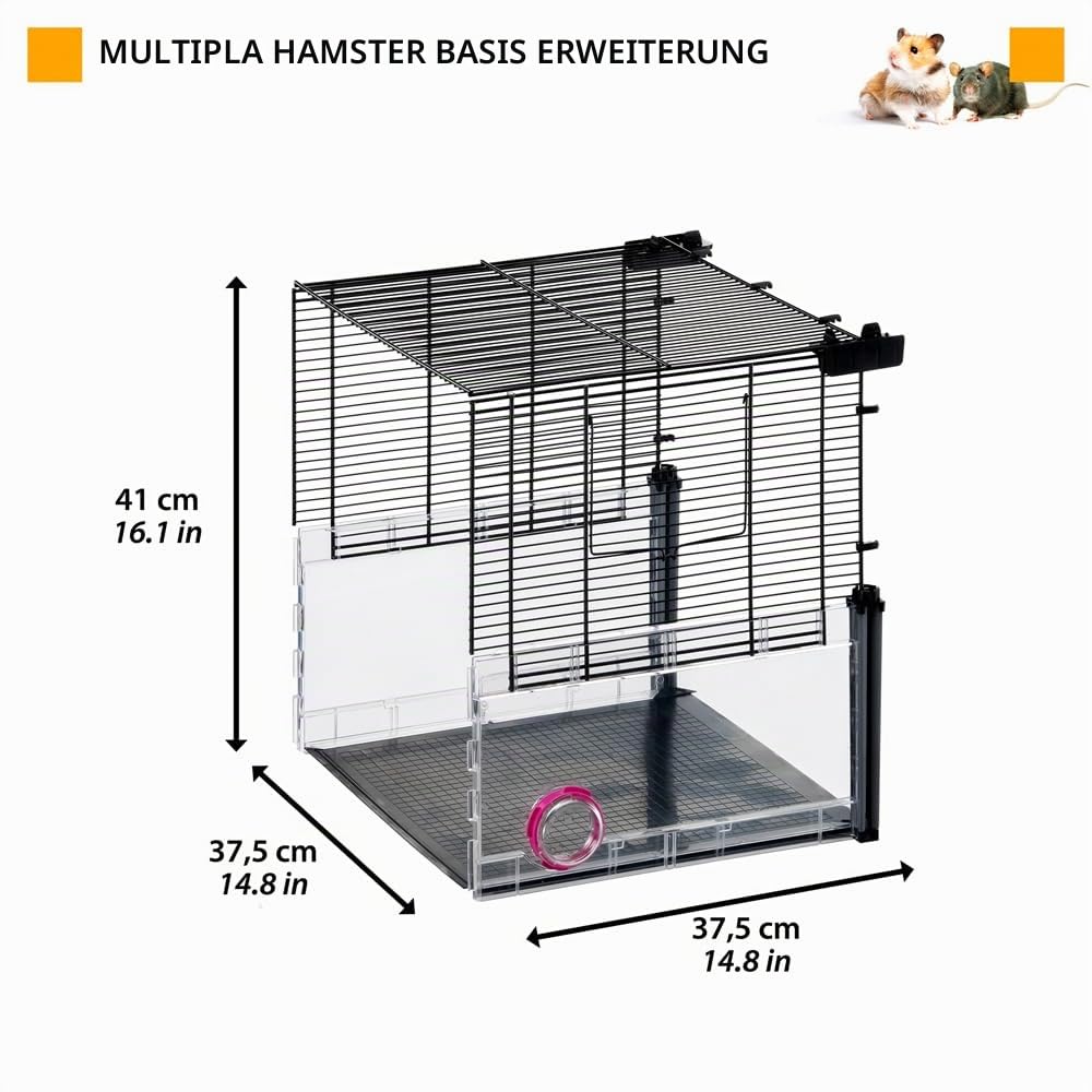 Ferplast Erweiterung für Hamsterkäfige und Mäuseheime, MULTIPLA Hamster, Basis, aus Metall und recyceltem Kunststoff