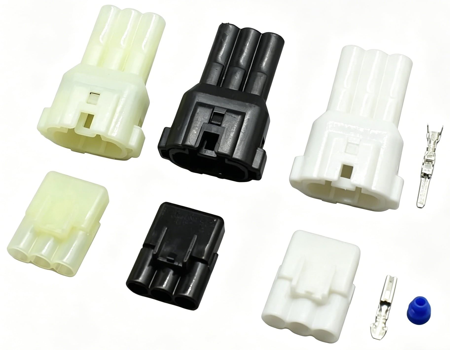 Connecteur électrique étanche for automobile, Kit 1/5/20 série 2., 3 broches HM 090 mâle et femelle, 6180-3451 6187-3801