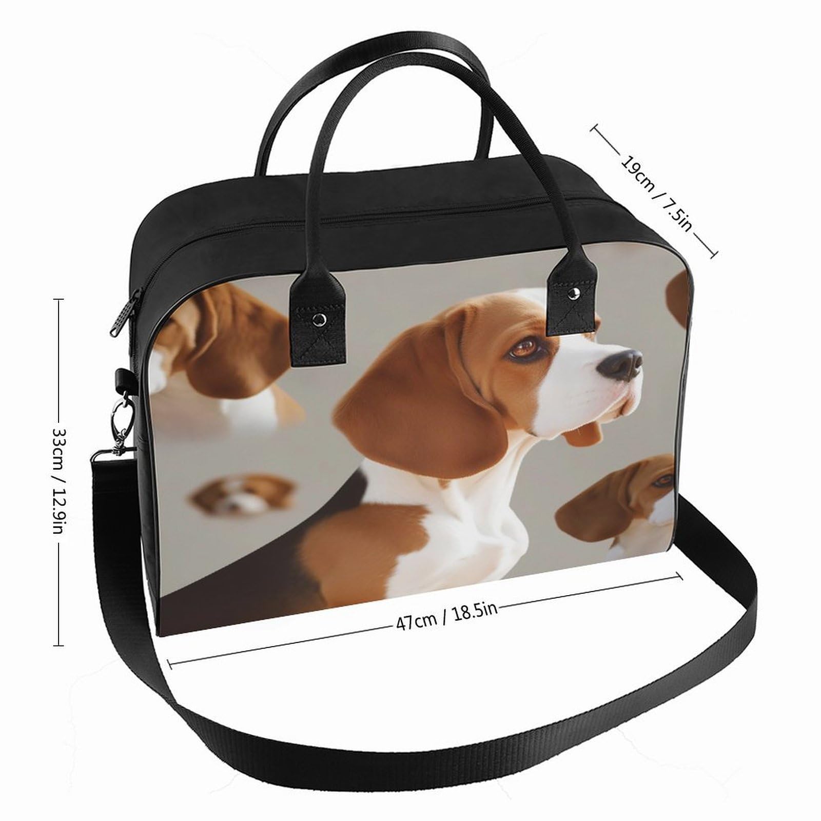 Beagle Doggy Laptop Tote Bag Casual Travel Handbag Multi Pocket Shoulder Bags for Work Travel