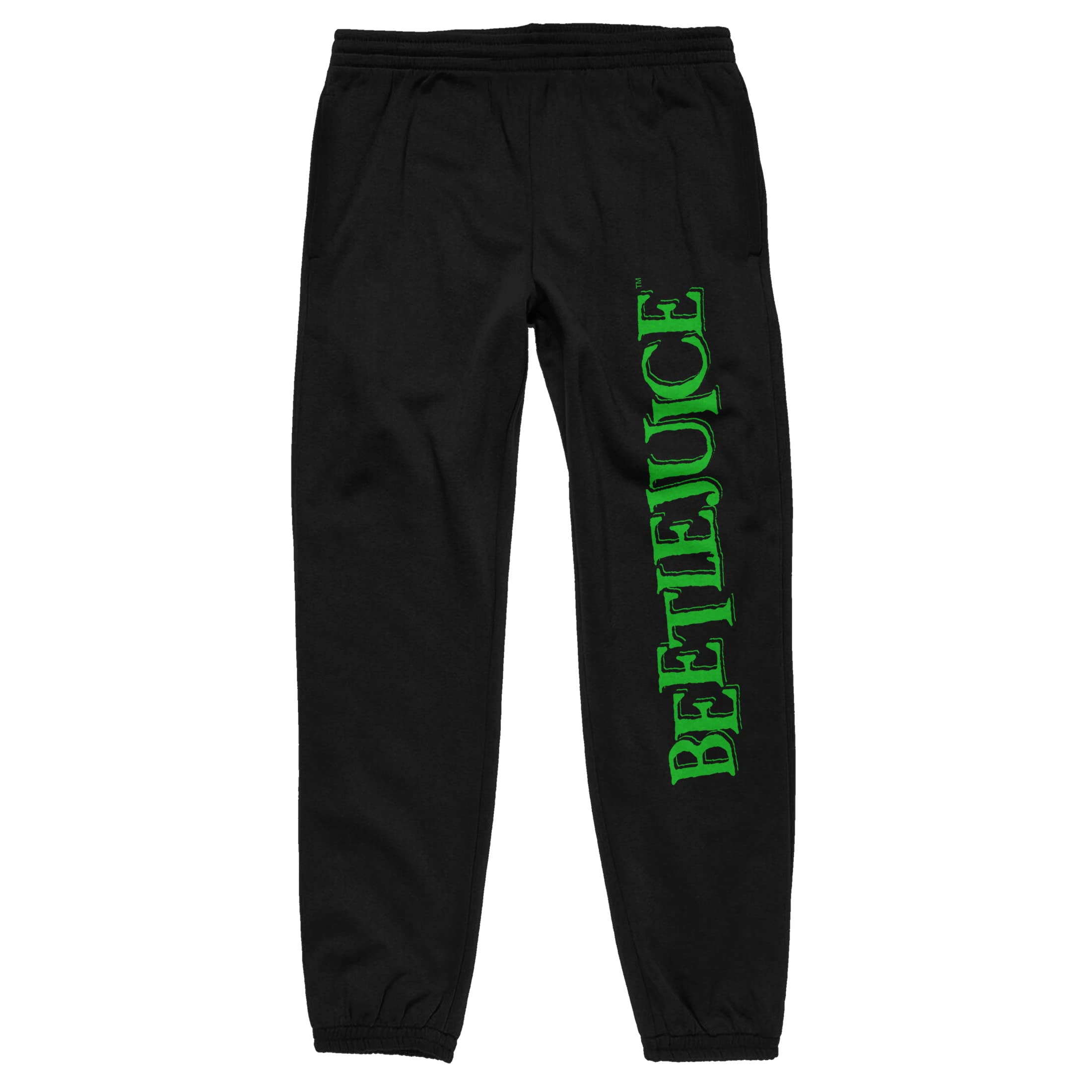 Bioworld Beetlejuice Movie Title Logo Men's Black Jogger Pants, Black, X-Large