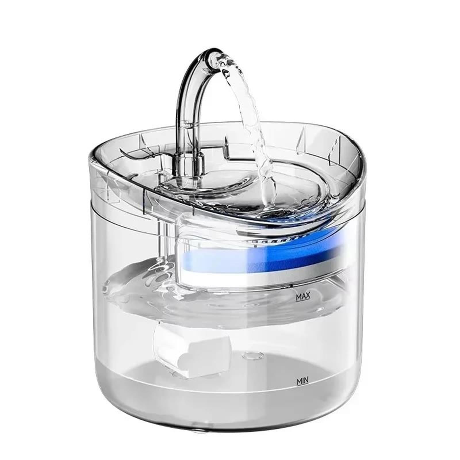 Fuente de Agua Transparente para Mascotas con Filtro Sensor de
