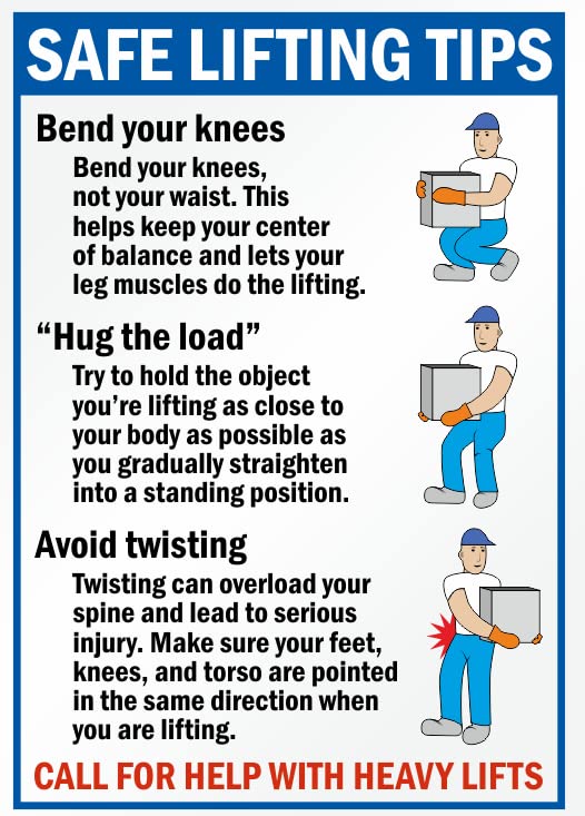 Safe Lifting Tips Signage Sticker PVC Waterproof Sticker : Amazon in