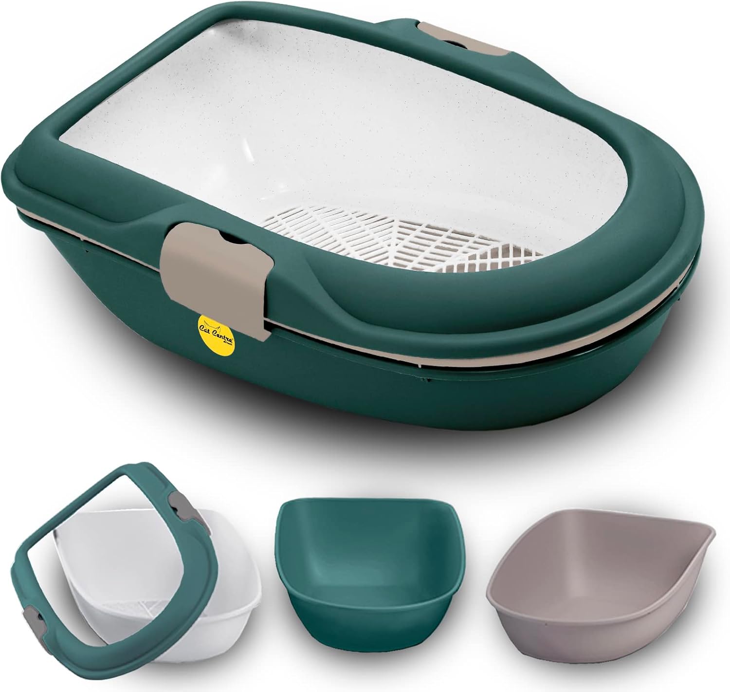 CAT CENTRE Jumbo Sifted Open Cats Litter Tray Green 59cm Scoopless